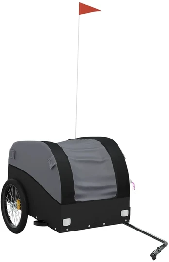 Dviračio priekaba, juodos spalvos, 45kg, geležis