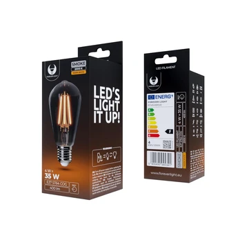 TelForceone LED lemputė E27 ST64 4W 230V 2000K 400lm COG dūminis Forever Light