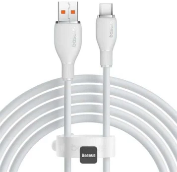 Baseus Pudding 100W USB-A - USB-C laidas, 1,2 m - baltas