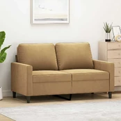 Dvivietė sofa, rudos spalvos, 120cm, aksomas kaina
