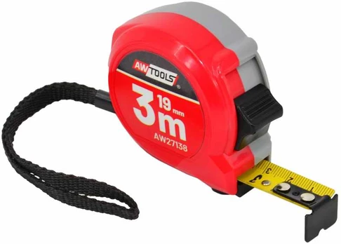 AW-Tools AWTOOLS MIARA ZWIJANA COMPACT 3m x 19mm ABS 2-STOP