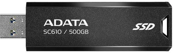 ADATA SC610 500 GB, Externe SSD - juodas, USB-A 3.2 Gen 2