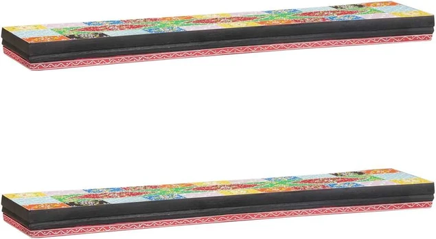 Sieninės lentynos 2 vnt 100x20x6 cm kietos mango medienos