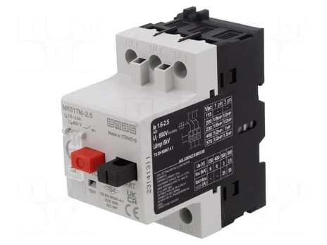 Motor breaker | for DIN rail mounting | 1.6÷2.5A | IP40 | -5÷40°C