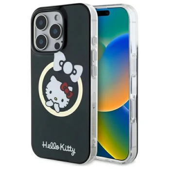 Hello Kitty HKHMP16XHFLBK iPhone 16 Pro Max 6,9" juoda|juodas hardcase IML Fun bow Magsafe
