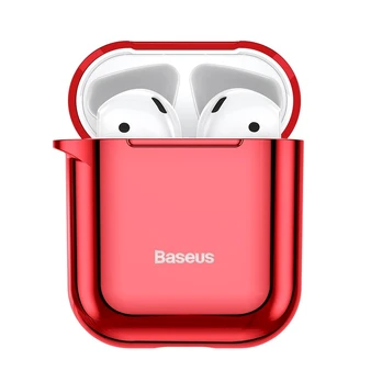 Ausinių dėklas Baseus Metallic Shining Ultra-Thin, raudona