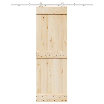Stumdomų durų įrangos rinkinys, sidabr., 200cm, nerūd. plien.