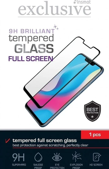 Insmat viso ekrano šarvuotis stiklas, iPhone 13/13 Pro, juodas