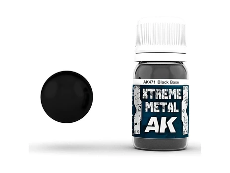 AK Interactive - Juodas BASE XTREME METAL Emaliniai dažai, 30ml, AK471