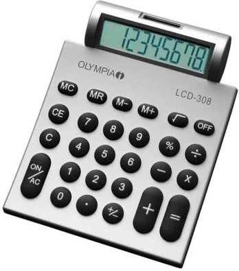 Olympia Taschenrechner LCD-308 sidabrinis