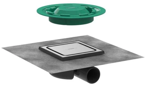 Hansgrohe dušas traps RainDrain Spot Complete, 150/150 mm, DN50, horizontāls