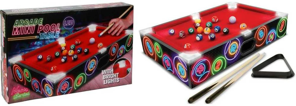 MINI BILIARDO STALAS SU LED-ŠVIESOS PRIEDAIS