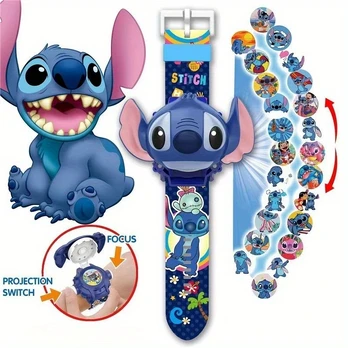 Stitch vaikiškas laikrodis su projekcija