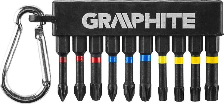 Graphite Grafitinis 10 Vnt IMPACT BIT RINKINYS. 56H562 GRAFITAS