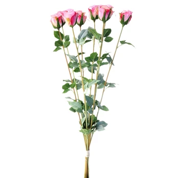 Dirbtinė rožių puokštė, 70 cm : Spalva - Rožinė