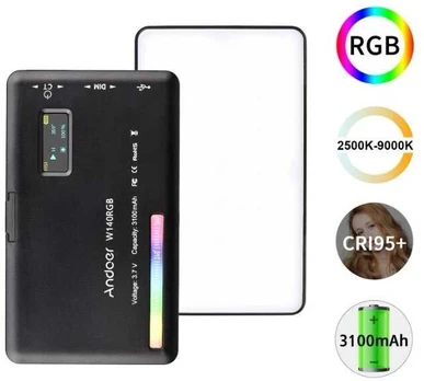 LED lempa Andoer W140 RGB