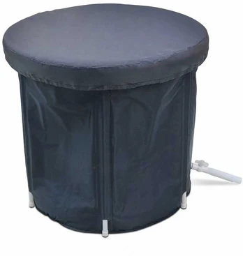 Foldable portable inflatable bathtub 75 x 75 cm juodas