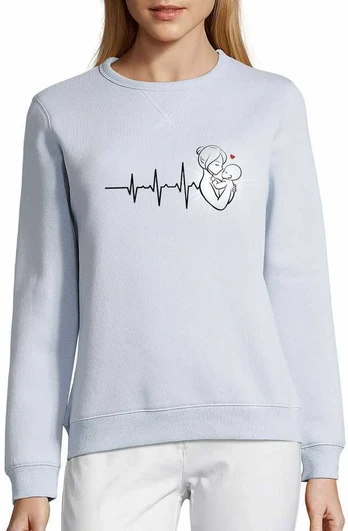 UNISEX pastelinis džemperis "Mamos širdis"