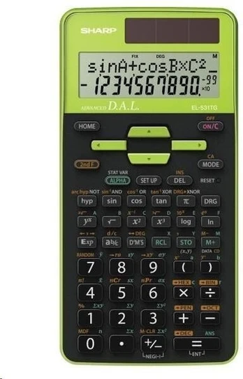 Skaičiuotuvas Sharp EL-531TG, žalias