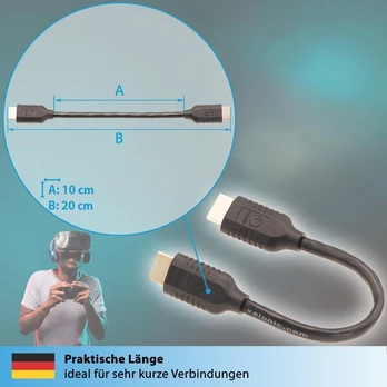 Valonic trumpas Hdmi laidas 20 cm - 4k, Uhd, Arc, Ethernet