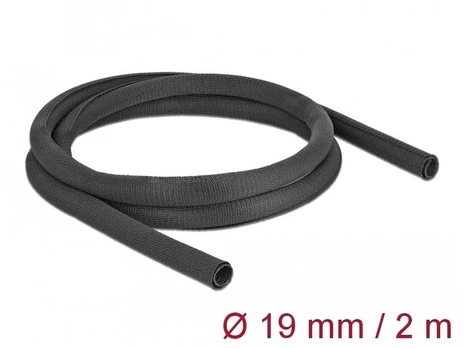 OPLOT SAMOZAMYKAJĄCY NA KABLE DELOCK 2M 19MM JUODA POLIESTER