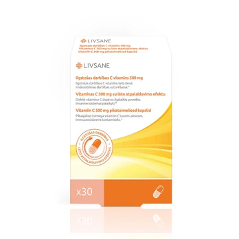 Livsane vitaminas C 500 mg kapsulės N30