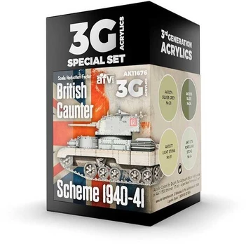 AK Interactive - British Caunter Scheme 1940-41 - 3rd generation - Akrilinių dažų rinkinys, AK11676