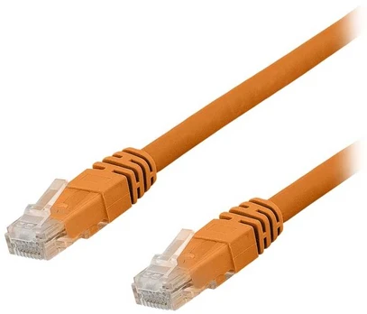 DELTACO - Patchkabel - RJ-45 (han) til RJ-45 (han) - 5 m - UTP - CAT 6a - booted - oranžinis