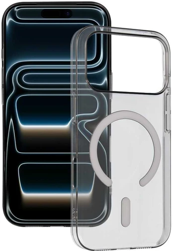 Tel Protect Transparent Slim Magsafe dėklas skirtas Apple iPhone 17 Pro pilkos spalvos