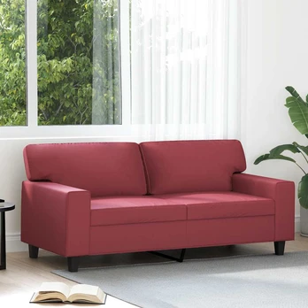 Dvivietė sofa, raudonojo vyno spalvos, 140cm, dirbtinė oda