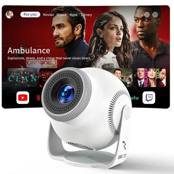 Riff TP360 Smart Android 14 Projector 8K Support & 360° Freedom