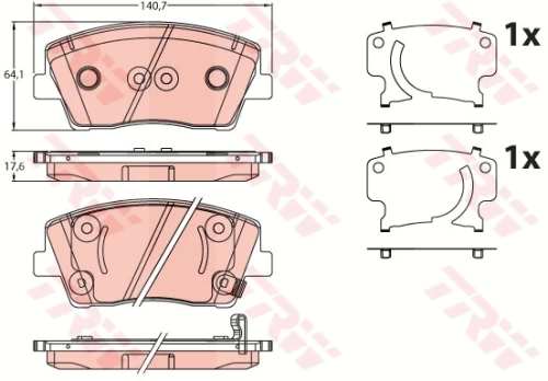 TRW GDB2253 Brake pad set