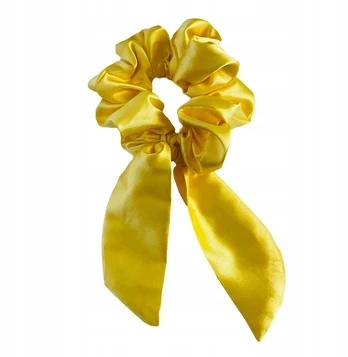 Satino plaukų gumytė Scrunchie Bunny geltona
