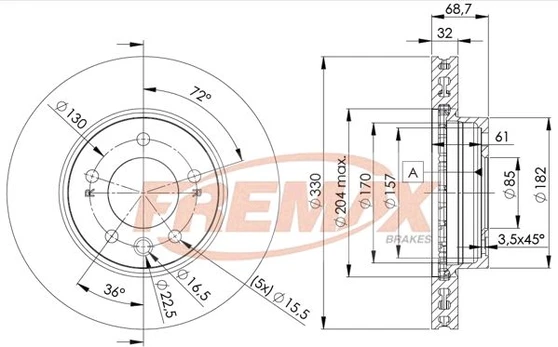 Stabdžių diskas FREMAX BD-3327