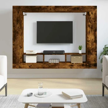 Televizoriaus spintelė, dūminio ąžuolo, 152x22x113cm, mediena
