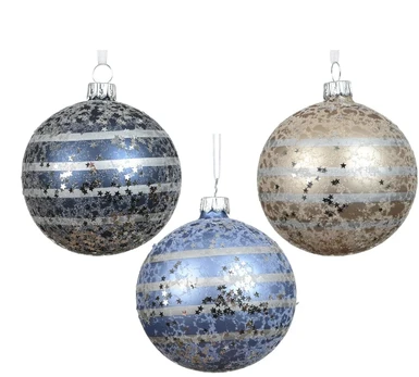 Blue Christmas Tree toy Decoris Stars. mėlynas. glass