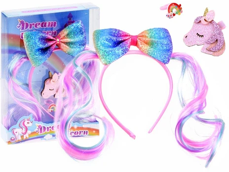 Lovely brocade headband with ponies bow ZA3795