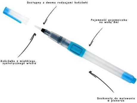 Cricco akvarelinis teptukas su vandens talpa 8 ml