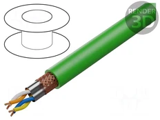 Wire | ETHERLINE® Cat.5e | 2x2x22AWG | 5e | wire | Cu | PVC | green | 6.5mm kaina