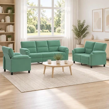 Sofa Sofos komplektas 3 vnt. Jūrinė žalia Aksomas
