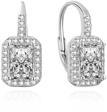 Agato Sparkling sidabrinis earrings with zircons AGUC3525