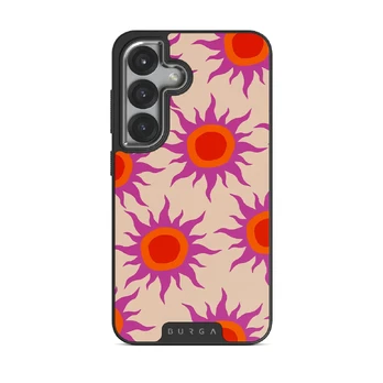 Sunset Glow - Samsung Galaxy S25 Case, Elite Dark (Magnetic) / Silver