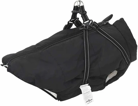 Šunų kailis su diržais, atsparus vandeniui, juodas , 6XL