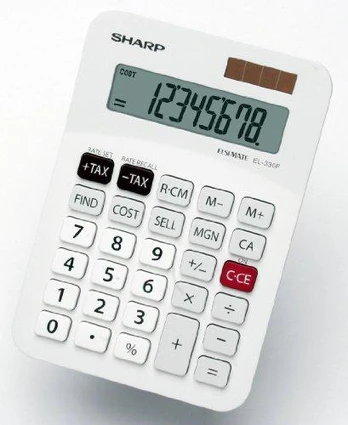 Skaičiuotuvas Sharp EL-330F, baltas
