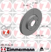 Stabdžių diskas ZIMMERMANN 285.3534.20 kaina