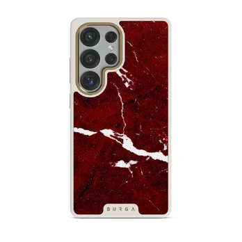 Iconic Red Ruby - Marble Samsung Galaxy S25 Ultra Case, Elite Light (Magnetic) / Gold