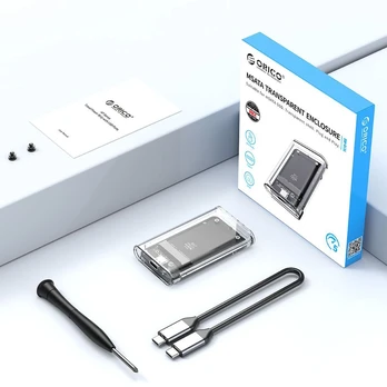 Disko dėžutė Orico TC10-MS MSATA USB-C 3.2 5Gb/s - skaidri