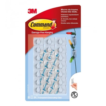 Kabliukas 3M Command T17026CC, plastikas, skaidri, 20 vnt.