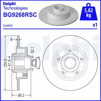 Stabdžių diskas DELPHI BG9268RSC