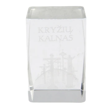 Stiklinis kubas su "Kryžių kalno" 3D atvaizdu